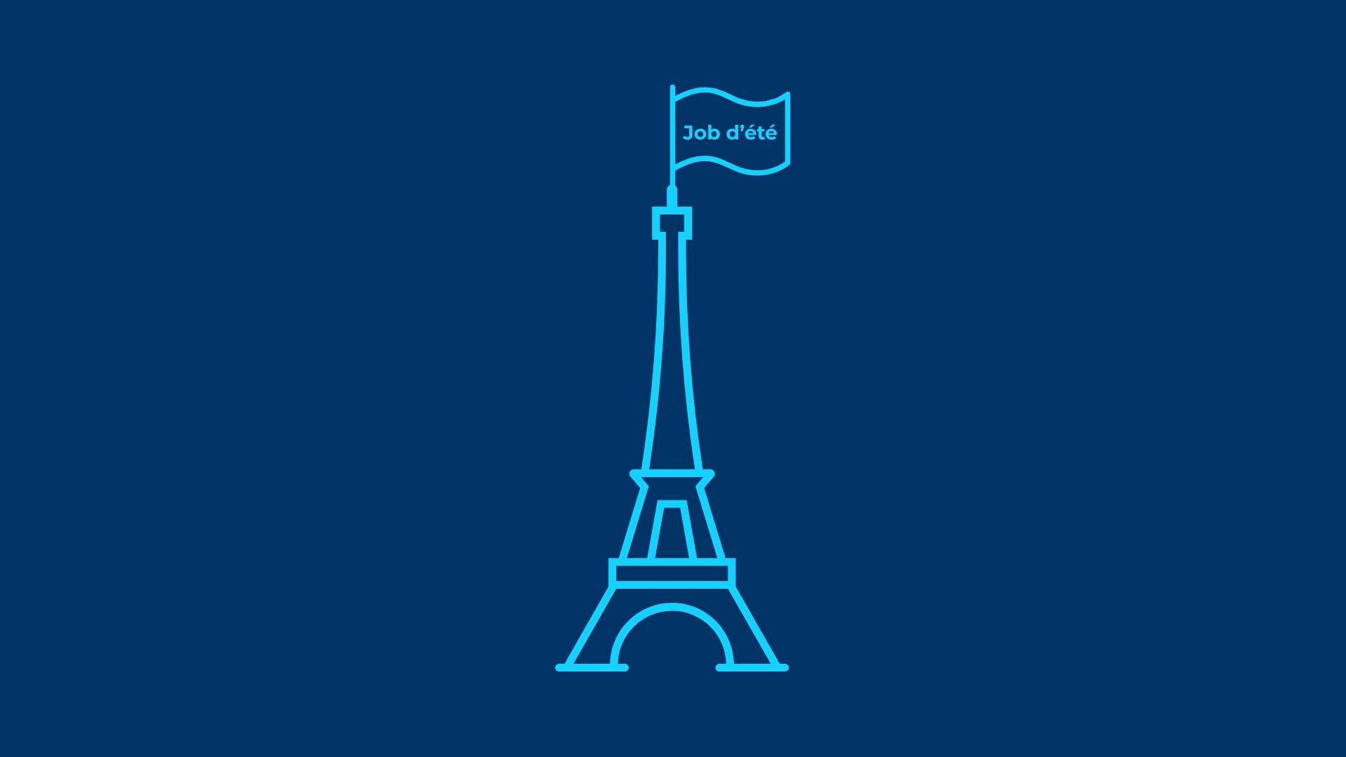 Tour Eiffel avec un drapeau "job d'été"